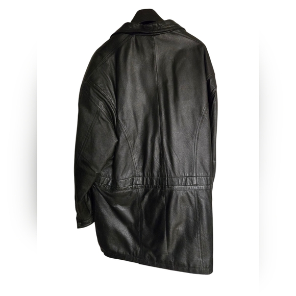 Vintage Collezione sa Men's Black Leather Jacket Medium - Picture 2 of 11